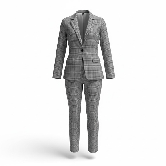 Fashion Nova Gray Checkered Pantsuit - Picture 1 of 3